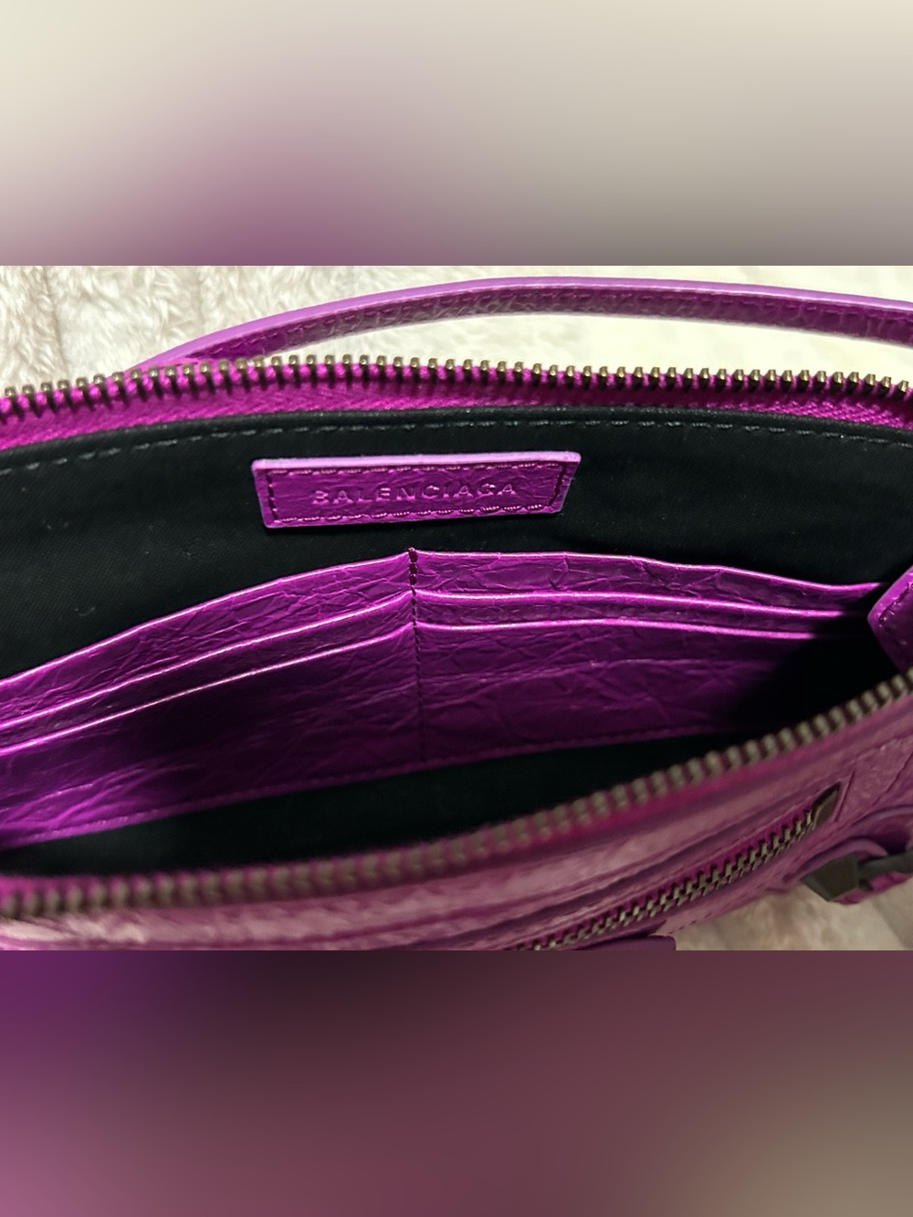 Authentic Balenciaga Bright Fuchsia (Azalee) Le City Pouch on Strap - Picture 7 of 10